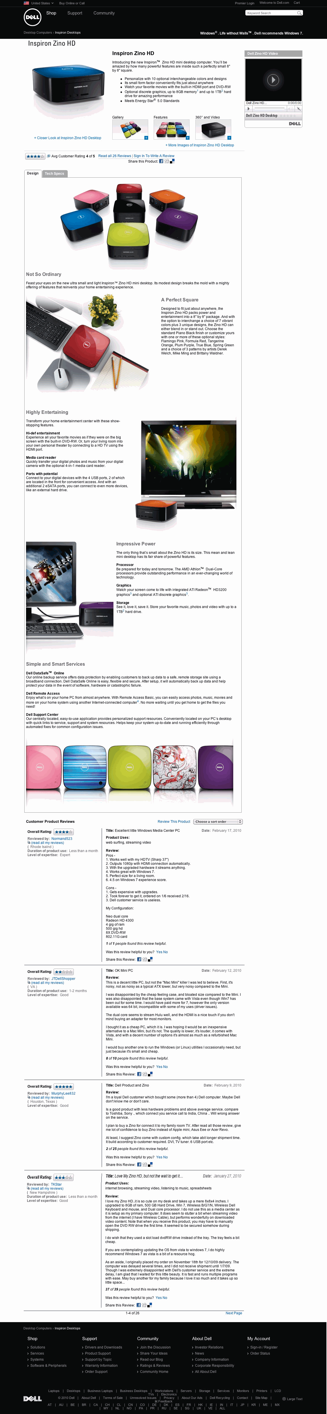 Dell Zino HD Product Page (19 Feb 2010)
